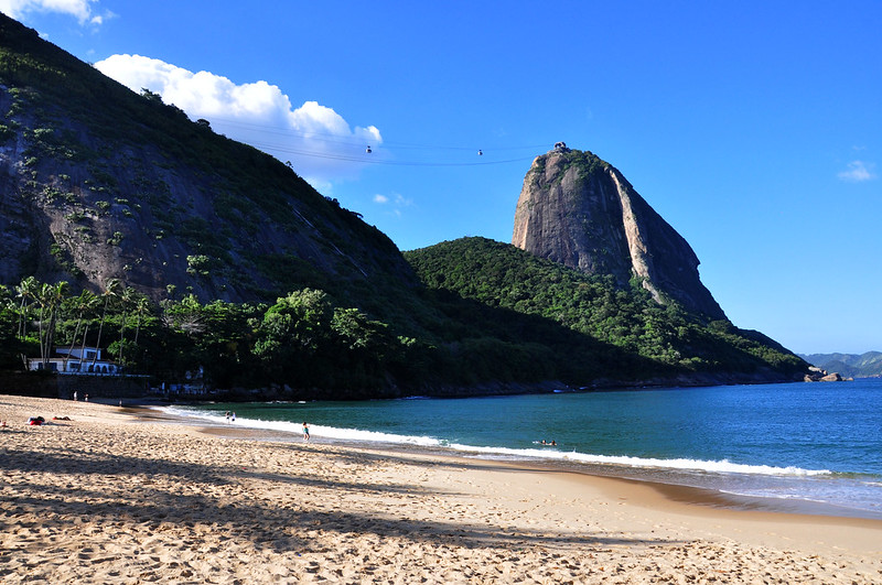 Praia Vermelha e ao fundo o Morro do P&atilde;o de A&ccedil;&uacute;car